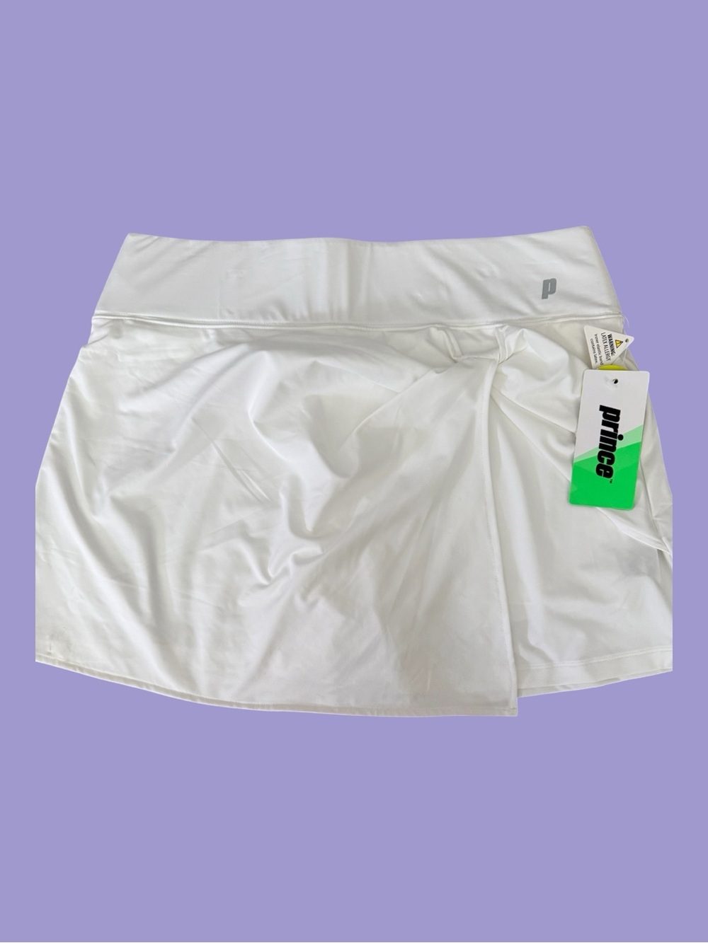NWT Prince White Wrap-Front Tennis Skort, athletic, pickleball, athleisure, SZ L